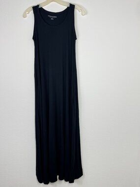 Soft Surroundings Black Maxi Dress Tank Size M Pima Cotton Modal